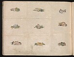 Miniature Drawings for Craftspeople, Katsushika Hokusai (Japanese, Tokyo (Edo) 1760–1849 Tokyo (Edo)), Two albums pasted with 548 drawings; ink and color on paper, Japan