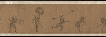 The Demon Queller Zhong Kui Giving His Sister Away in Marriage, Yan Geng (active late 13th century), Handscroll; ink on silk, China