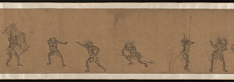The Demon Queller Zhong Kui Giving His Sister Away in Marriage, Yan Geng (active late 13th century), Handscroll; ink on silk, China