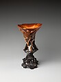 Cup in the shape of a magnolia blossom, Rhinoceros horn, China