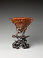 Cup in the shape of a magnolia blossom, Rhinoceros horn, China