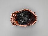 Cup with two dragons in waves, Rhinoceros horn, China