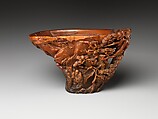 Cup depicting Three Laughers of Tiger Ravine, Rhinoceros horn, China