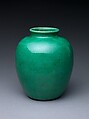 Jar, Porcelain with crackled green glaze (Jingdezhen ware), China