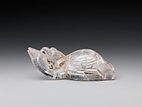 Toggle in the shape of a falcon attacking a swan, Crystal, China