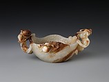Oval cup with chi dragons amid clouds, Jade (nephrite), China