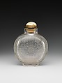Snuff bottle with the character of longevity (shou), Rock crystal, China