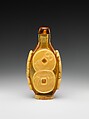 Snuff bottle with design of coins, Glass, China