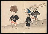 Kōrin Picture Album (Kōrin gafu) 光琳画譜, Nakamura Hōchū 中村芳中 (Japanese, died 1819), Woodblock printed book in two volumes (orihon, accordion-style); ink and color on paper, Japan