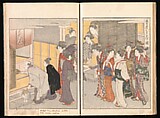Yoshiwara Picture Book of New Year’s Festivities (Seirō ehon nenjū gyōji) 青楼繪本年中行事, Kitagawa Utamaro 喜多川歌麿 (Japanese, ca. 1754–1806), Set of two woodblock printed books; ink and color on paper, Japan