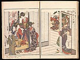Yoshiwara Picture Book of New Year’s Festivities (Seirō ehon nenjū gyōji) 青楼繪本年中行事, Kitagawa Utamaro 喜多川歌麿 (Japanese, ca. 1754–1806), Set of two woodblock printed books; ink and color on paper, Japan