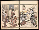 Yoshiwara Picture Book of New Year’s Festivities (Seirō ehon nenjū gyōji) 青楼繪本年中行事, Kitagawa Utamaro 喜多川歌麿 (Japanese, ca. 1754–1806), Set of two woodblock printed books; ink and color on paper, Japan