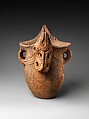 Deep Vessel with Handles, Earthenware with carved and incised decoration, Japan