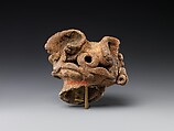 Head of a Figure (Dogū), Earthenware with incised and cord-marked designs, Japan