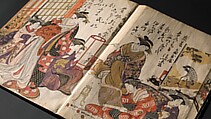 A New Record Comparing the Handwriting of the Courtesans of the Yoshiwara (Yoshiwara keisei shin bijin jihitsu kagami) 吉原傾城新美人自筆鏡, Kitao Masanobu (Santō Kyōden) 北尾政演 (山東京伝) (Japanese, 1761–1816), Woodblock printed book; ink and color on paper, Japan