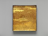 Writing Box (Suzuribako) and Writing Table (Bundai) with Pines at Takasago and Sumiyoshi, Yukio Yukio II (Japanese, 1860–1929), Lacquered wood with gold, silver takamaki-e, hiramaki-e, cut-out gold foil on nashiji ground, silver inlay, silver fittings, Japan