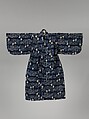 Child's Kimono with Pine, Bamboo, Plum Blossoms, and Fans, Ikat-patterned plain-weave bast fiber (asa), Japan