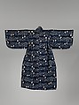 Child's Kimono with Pine, Bamboo, Plum Blossoms, and Fans, Ikat-patterned plain-weave bast fiber (asa), Japan