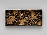 Box for Paper (Ryōshibako) with Decoration of Butterflies and Autumn Grasses, Lacquered wood with gold, silver, color (iroko) togidashimaki-e on black lacquer ground, Japan