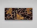 Box for Paper (Ryōshibako) with Decoration of Butterflies and Autumn Grasses, Lacquered wood with gold, silver, color (iroko) togidashimaki-e on black lacquer ground, Japan