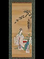 Queen Mother of the West, Kano Osanobu (Japanese, 1796–1846), Hanging scroll; ink and color on silk, Japan