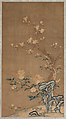 Magnolia, crabapple, and tree peony, Silk embroidery on silk gauze, China