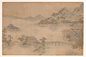 Panel with Landscape, Silk and metallic thread tapestry (kesi) with ink and color, China