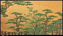 Amusements at Higashiyama in Kyoto, Kano School (Japanese, 1476–1559), Pair of six-panel folding screens; ink, color, gold, mica, and gold leaf on paper, Japan