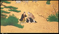 Amusements at Higashiyama in Kyoto, Kano School (Japanese, 1476–1559), Pair of six-panel folding screens; ink, color, gold, mica, and gold leaf on paper, Japan