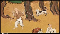 Amusements at Higashiyama in Kyoto, Kano School (Japanese, 1476–1559), Pair of six-panel folding screens; ink, color, gold, mica, and gold leaf on paper, Japan
