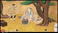 Amusements at Higashiyama in Kyoto, Kano School (Japanese, 1476–1559), Pair of six-panel folding screens; ink, color, gold, mica, and gold leaf on paper, Japan