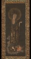 Welcoming Descent of the Bodhisattva Jizō, Hanging scroll; ink, color, gold, and cut gold leaf (kirikane) on silk, Japan