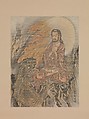 Shakyamuni Conquering the Demons (Shaka Gōma-zu), Kawanabe Kyōsai 河鍋暁斎 (Japanese, 1831–1889), Album leaf mounted as a hanging scroll; ink and color on silk, Japan