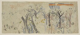 Study for a Tiger Hunt, Sheikh Taju  Indian, Ink and watercolor on paper, Western India, Rajasthan, Kota