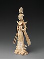 Standing court lady, Earthenware with pigment, China