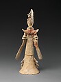 Standing court lady, Earthenware with pigment, China