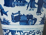 Vase with Poet Zhou Dunyi, Porcelain painted with cobalt blue under transparent glaze (Jingdezhen ware), China