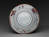 Plate with Vase and Flowers, Porcelain painted with colored enamels over a transparent glaze (Hizen ware, Imari type), Japan