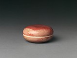 Seal paste box, Porcelain with peach-bloom glaze (Jingdezhen ware), China