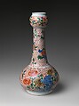 Vase decorated with peonies and chrysanthemums, Porcelain painted in underglaze cobalt blue and overglaze polychrome enamels (Jingdezhen ware), China