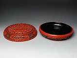 Precious Spring Longevity Box, Carved red, green, and yellow lacquer, China