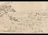 One Hundred Horses, Giuseppe Castiglione (Lang Shining 郎世寧) (Italian, Milan 1688–1766 Beijing), Handscroll; ink on paper, China