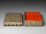 Stationery Box with Decoration of Grapes and Squirrels, Black lacquer inlaid with mother-of-pearl and painted with gold, Japan (Ryūkyū Islands)