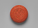 Box with dragons in clouds, Carved red lacquer, China