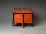 Storage Case (Karabitsu), Red over black lacquer on wood with gilt bronze fittings (Negoro ware), Japan