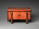 Storage Case (Karabitsu), Red over black lacquer on wood with gilt bronze fittings (Negoro ware), Japan