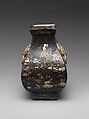 Fang-shaped vase, Bronze with gilding and black lacquer with mother-of-pearl inlay, China