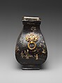 Fang-shaped vase, Bronze with gilding and black lacquer with mother-of-pearl inlay, China