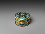 Small box, Cloisonné with gilt interior, China