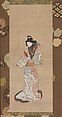 Beauty of the Kanbun Era, Hanging scroll; ink, color, and gold on paper, Japan
